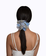 3D Blue Floral Organza Super Scrunchie