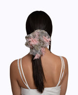 3D Pink Floral Organza Ultra Scrunchie