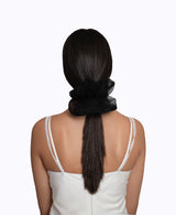 Black Polka Dot Black Tulle Ultra Scrunchie