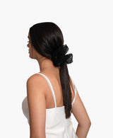 Black Polka Dot Black Tulle Ultra Scrunchie