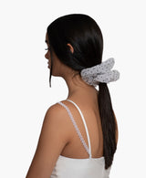 BLACK POLKA DOT WHITE TULLE SUPER SCRUNCHIE