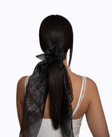 Multicolour Metallic Stripe Scarf Scrunchie