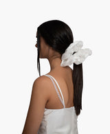 White Lace Organza Ultra Scrunchie