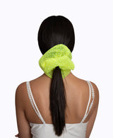 White Polka Dot Neon Tulle Ultra Scrunchie