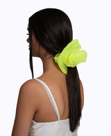 White Polka Dot Neon Tulle Ultra Scrunchie