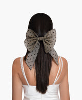 Polka Dot Mesh Bow Hair Clip