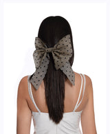 Polka Dot Mesh Bow Hair Clip