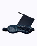 3D Black Floral Silk Sleep Eye Masks