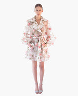 Hana Blush 3D Floral Coat Dress