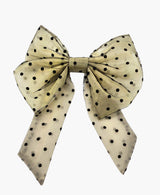 Polka Dot Mesh Bow Hair Clip