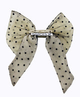 Polka Dot Mesh Bow Hair Clip