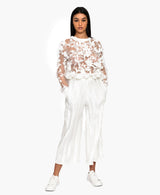 White 3D Flower Top
