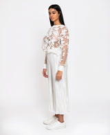 White 3D Flower Top