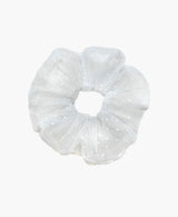 White Polka Dot White Tulle Super Scrunchie
