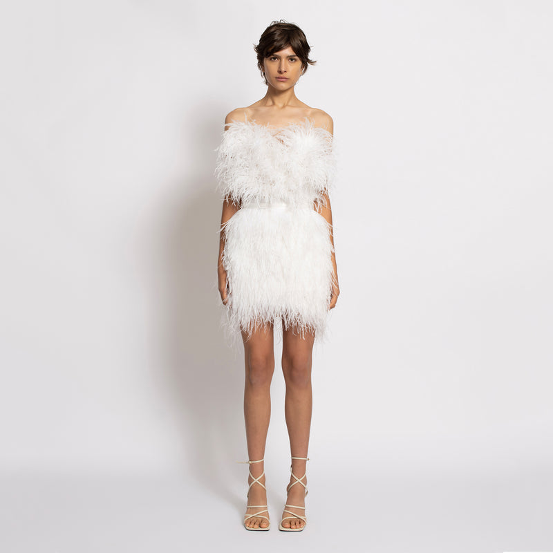 Milia Ostrich Feather Dress