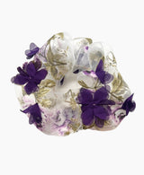 3D Purple Floral Organza Super Scrunchie