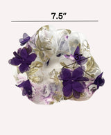 3D Purple Floral Organza Super Scrunchie