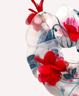 3D Red Floral Organza Super Scrunchie