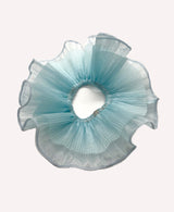 Handmade pleated organza scrunchie - baby blue