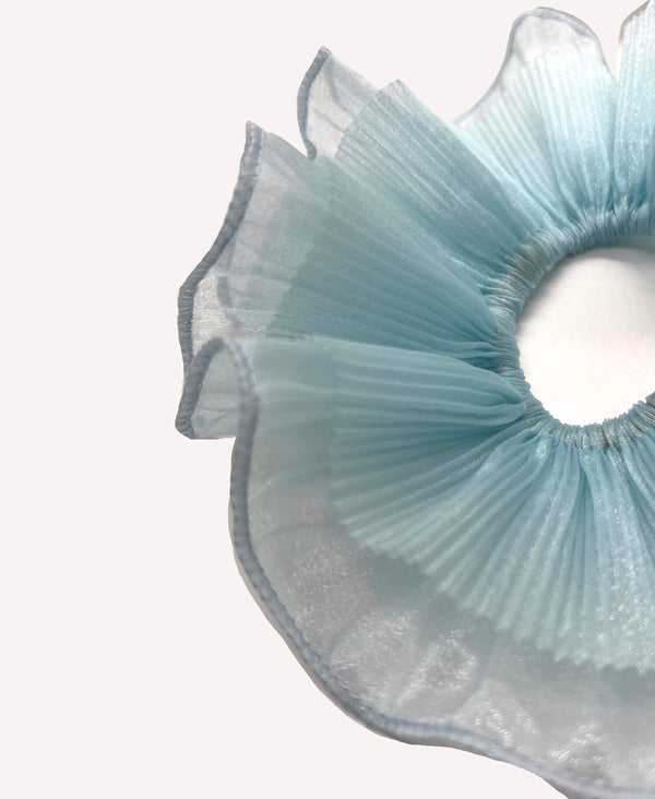 Baby blue mini pleat organza scrunchie