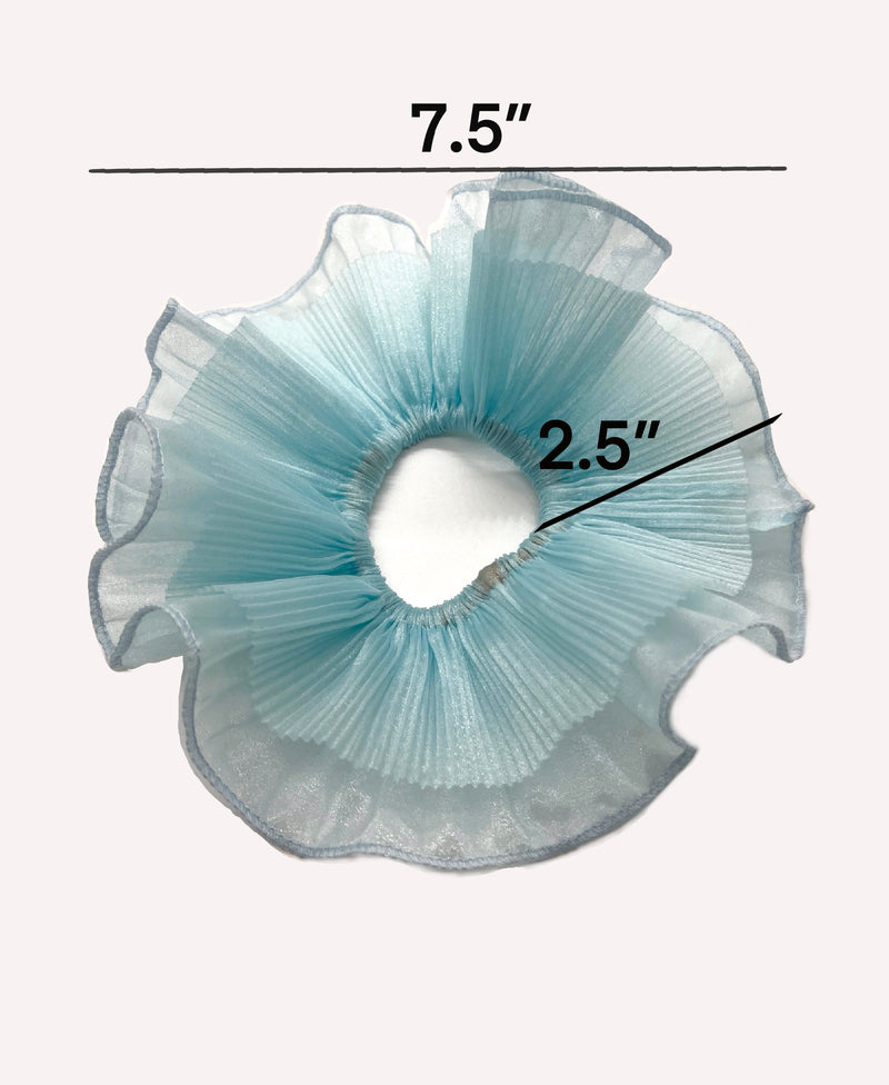 Baby blue mini pleat organza scrunchie