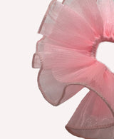 Baby pink mini pleat organza scrunchie