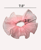 Baby pink mini pleat organza scrunchie