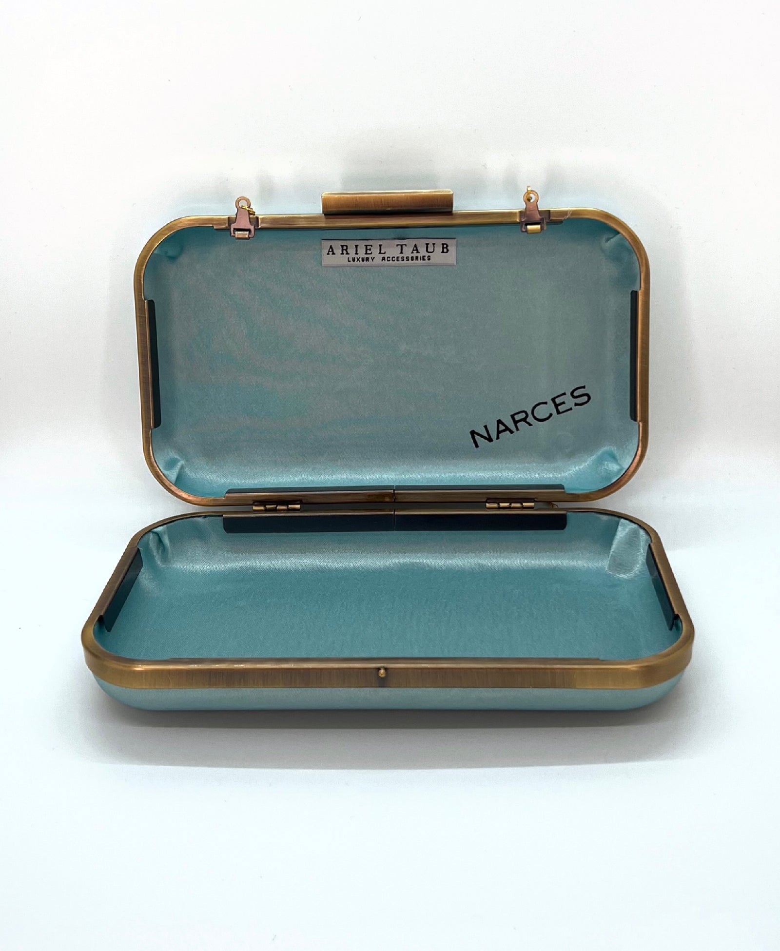 Blue satin clutch hotsell