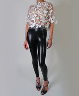 Off White 3D Floral Sheer Tulle Top