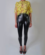 Yellow 3D Floral Sheer Tulle Top