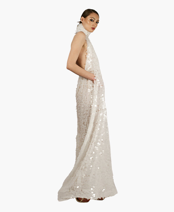 Amelie off white sequin gown