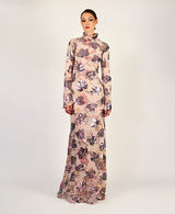 Autum Sequin Print Gown