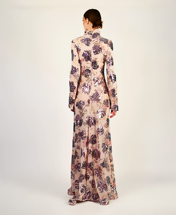 Autum Sequin Print Gown