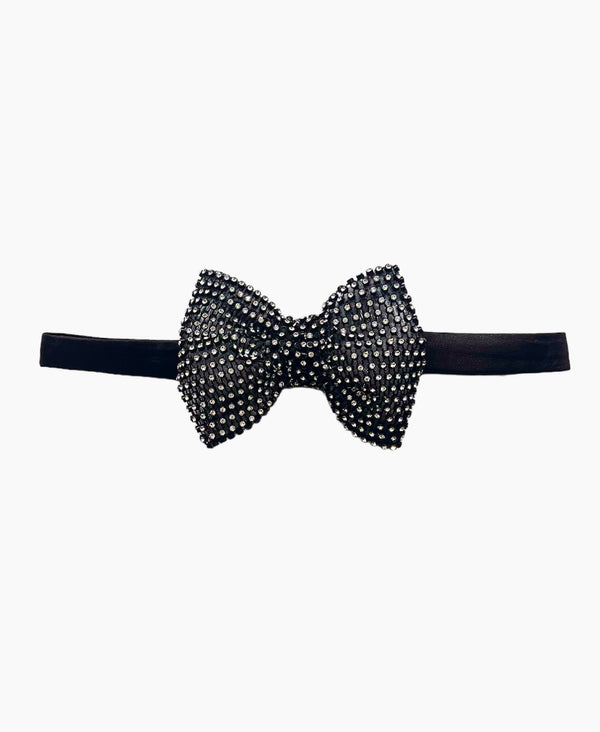 Black Crystal Bow Tie