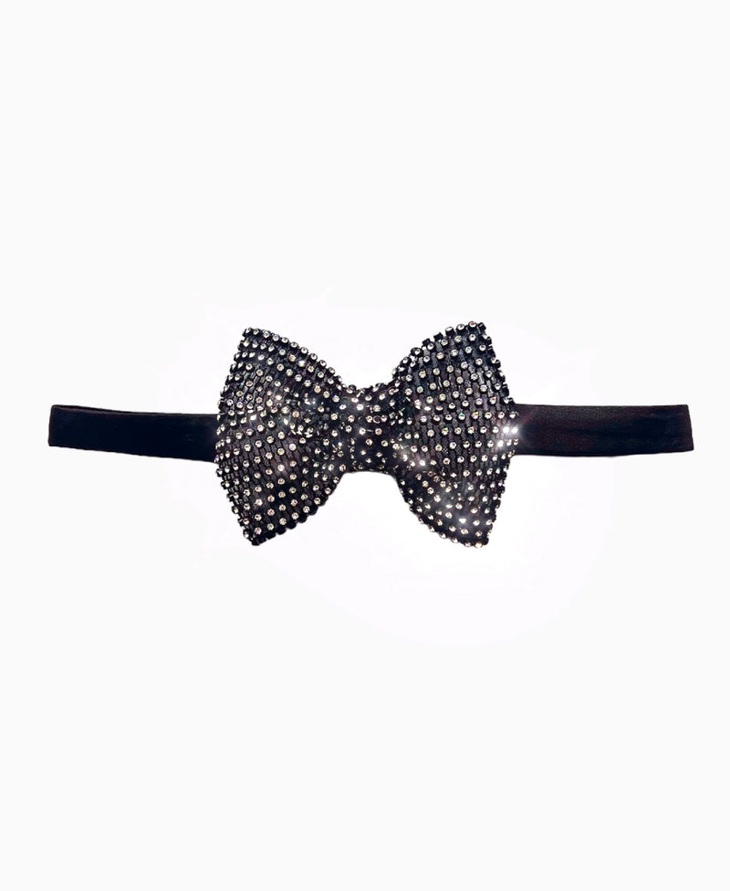 Black Crystal Bow Tie