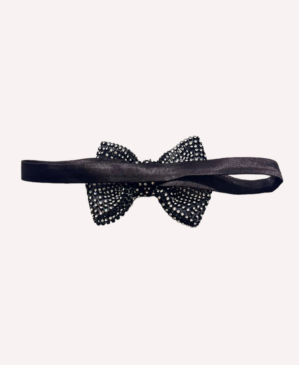 Black Crystal Bow Tie