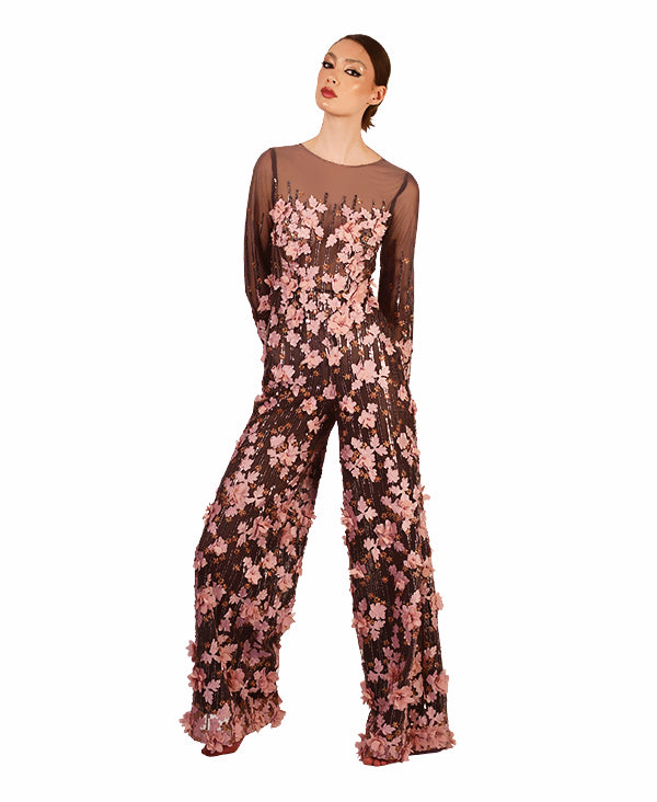 Flamingo 3D Floral Jumpsuit