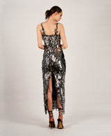 Lazda silver fringe sequin dress