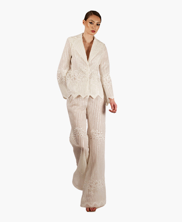 Martine lace offwhite suit