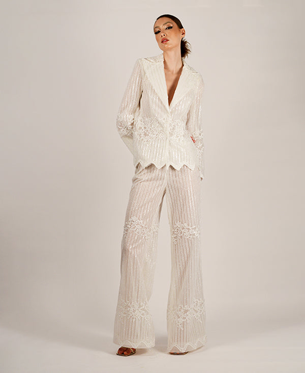 Martine lace offwhite suit