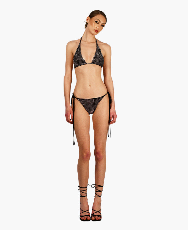 Midnight crystal bikini set