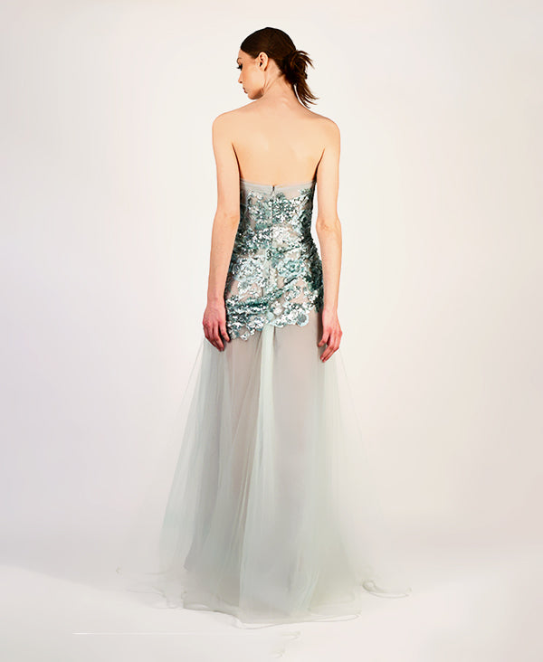 Paradiso strapless bustier gown