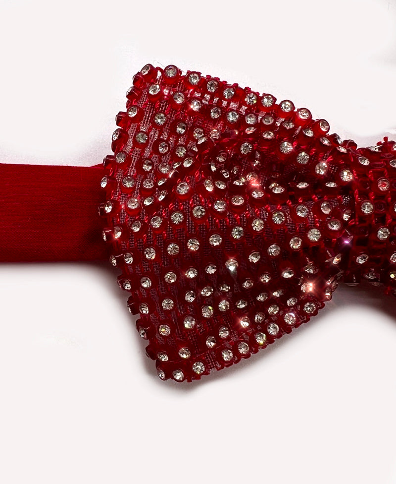 Red Crystal Bow Tie