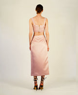 Rose Satin Wrap Skirt