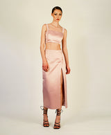 Rose Satin Wrap Skirt