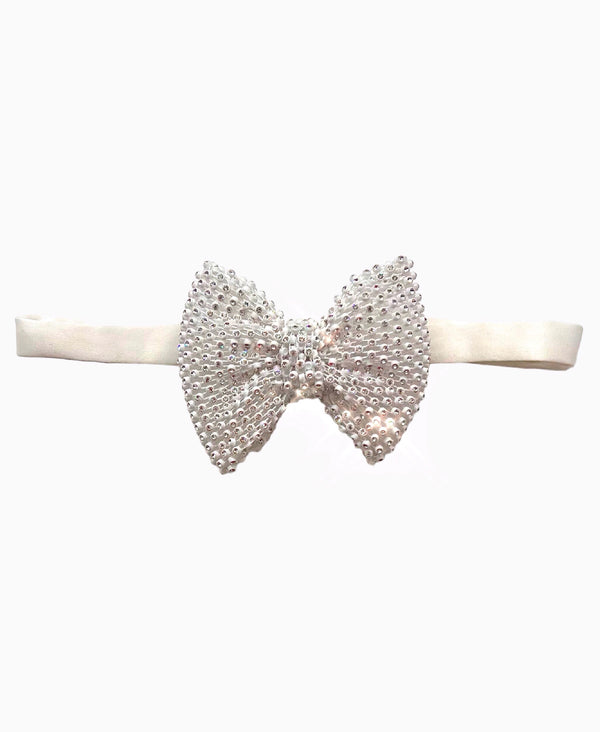 White Crystal Bow Tie