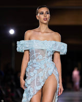 Amalia - Beaded 3D Floral Appliqué Gown - image 2