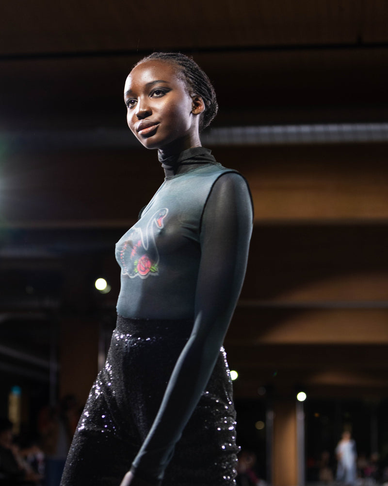 NARCES Black Swan Tattoo Bodysuit | Limited Edition Designer