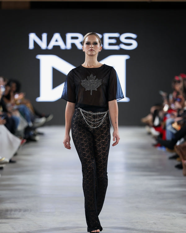 Canada Crystal Top in black by NARCES