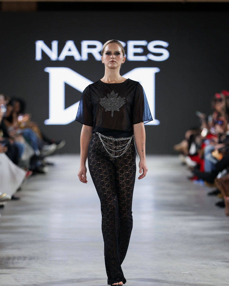 Canada Crystal Top in black by NARCES